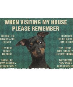 Gearhumans 3D Please Remember Miniature Pinschers House Rules Custom Doormat GW19049 Doormat Doormat S(15,8''x23,6'')