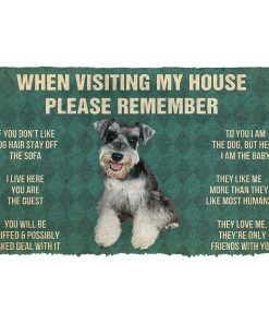 Gearhumans 3D Please Remember Miniature Schnauzer Puppy Dogs House Rules Custom Doormat GO07052133 Doormat Doormat S(15,8inchx23,6inch) 