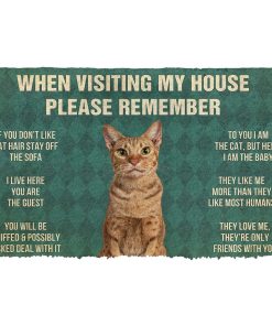 Gearhumans 3D Please Remember Ocicat Cats House Rules Custom Doormat GS10062123 Doormat Doormat S(15,8inchx23,6inch) 
