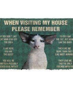 Gearhumans 3D Please Remember Oriental Shorthair Cats House Rules Custom Doormat GS1005215 Doormat Doormat S(15,8inchx23,6inch) 