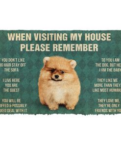 Gearhumans 3D Please Remember Pomeranian Puppy Dogs House Rules Custom Doormat GO18052114 Doormat Doormat S(15,8inchx23,6inch) 
