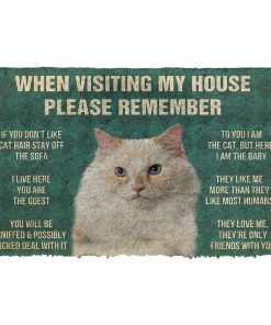 Gearhumans 3D Please Remember Ragamuffin Cats House Rules Custom Doormat GS06052110 Doormat Doormat S(15,8inchx23,6inch) 