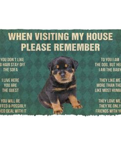 Gearhumans 3D Please Remember Rottweiler Puppy Dogs House Rules Custom Doormat GO17052118 Doormat Doormat S(15,8inchx23,6inch) 