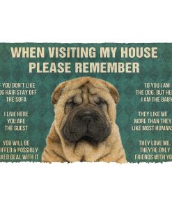Gearhumans 3D Please Remember Sharpei House Rules Custom Doormat GW19048 Doormat Doormat S(15,8''x23,6'') 