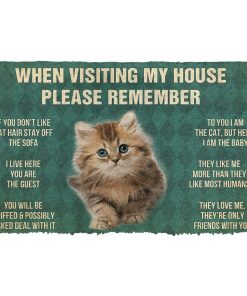 Gearhumans 3D Please Remember Siberian Maine Kitten Cats House Rules Custom Doormat GO10052124 Doormat Doormat S(15,8inchx23,6inch) 