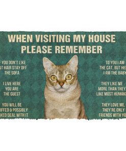 Gearhumans 3D Please Remember Singapura Cats House Rules Custom Doormat GS1006217 Doormat Doormat S(15,8inchx23,6inch) 