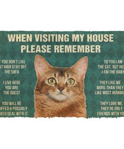 Gearhumans 3D Please Remember Somali Cat House Rules Custom Doormat GS07052120 Doormat Doormat S(15,8inchx23,6inch) 