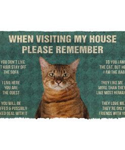 Gearhumans 3D Please Remember Toyger Cat House Rules Custom Doormat GS10052111 Doormat Doormat S(15,8inchx23,6inch) 