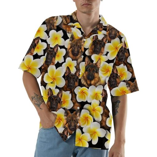 Gearhumans 3D Plumeria German Shepherd Hawaii Shirt 11 Gearhumans 3D Plumeria German Shepherd Hawaii Shirt ZZ06046 Hawai Shirt