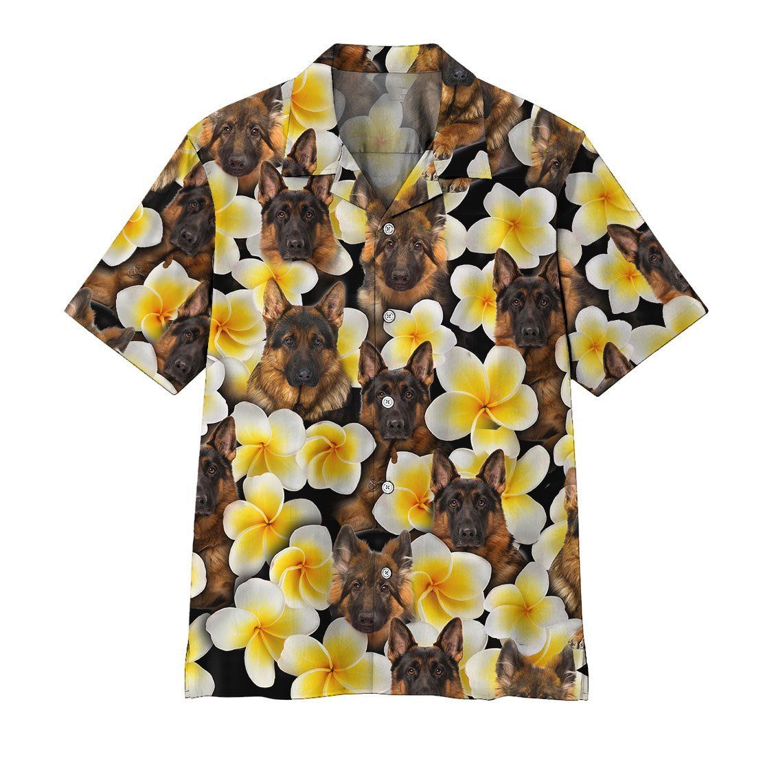Gearhumans 3D Plumeria German Shepherd Hawaii Shirt 1 Gearhumans 3D Plumeria German Shepherd Hawaii Shirt ZZ06046 Hawai Shirt Short Sleeve Shirt S