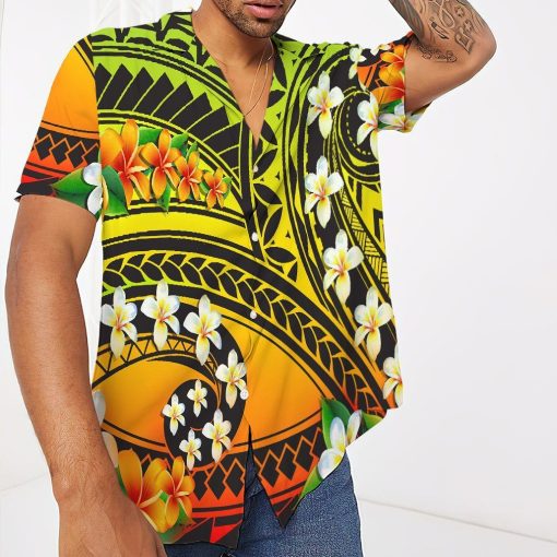 Gearhumans 3D Plumeria Polynesian Hawaii Shirt ZZ02041 Hawai Shirt