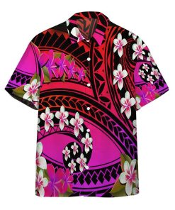 Gearhumans 3D Plumeria Polynesian Purple Hawaii Shirt ZZ02042 Hawai Shirt Short Sleeve Shirt S 