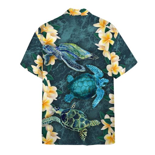 Gearhumans 3D Plumeria Turtle Hawaii Shirt ZZ02044 Hawai Shirt