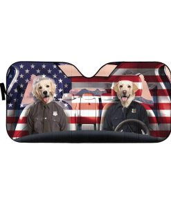 gearhumans 3D Police Labrador Retriever Custom Car Auto Sunshade GL02066 Auto Sunshade 57''x27.5'' 