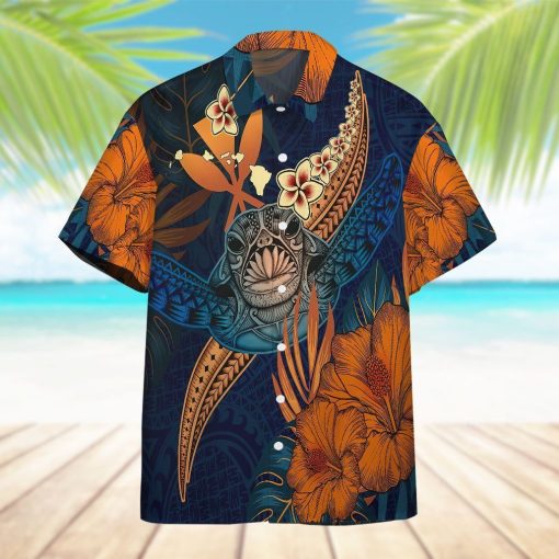 Gearhumans 3D Polynesian Turtle Hibiscus Hawaii Shirt ZZ02043 Hawai Shirt