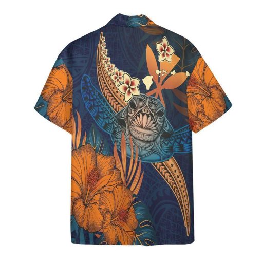 Gearhumans 3D Polynesian Turtle Hibiscus Hawaii Shirt ZZ02043 Hawai Shirt