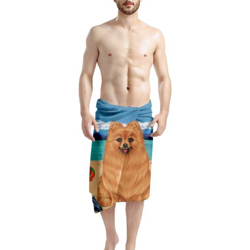 Gearhumans 3D Pomeranian Dog Custom Beach Towel GW12052114 Towel