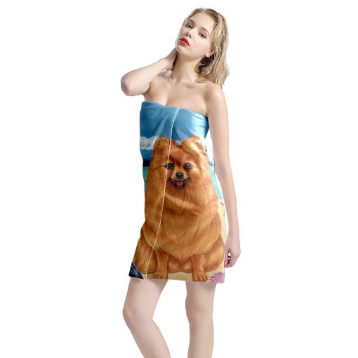 Gearhumans 3D Pomeranian Dog Custom Beach Towel GW12052114 Towel