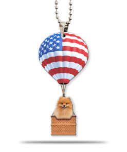Gearhumans 3D Pomeranian Dog In Hot Air Balloon Custom Car Hanging GW27052114 Car Hanging Car Hanging/1 Pack 