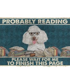 Gearhumans 3D Poodle Probably Reading Please Wait Custom Doormat GW28052111 Doormat Doormat S(15,8inchx23,6inch) 