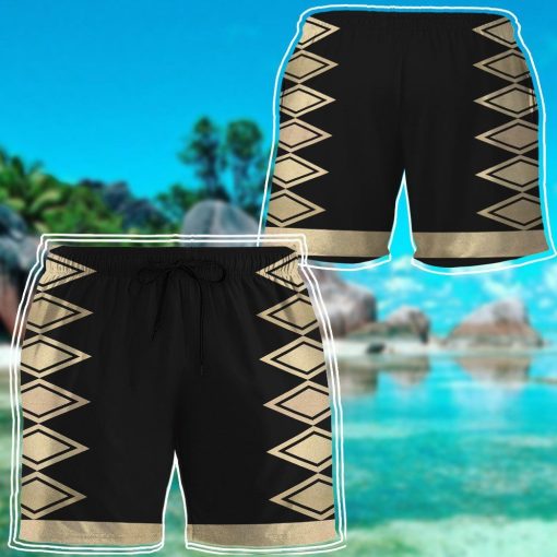 Gearhumans 3D Power Ranger Black Dino Thunder Shorts ZK28042114 Men Shorts