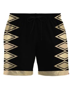 Gearhumans 3D Power Ranger Black Dino Thunder Shorts ZK28042114 Men Shorts S 