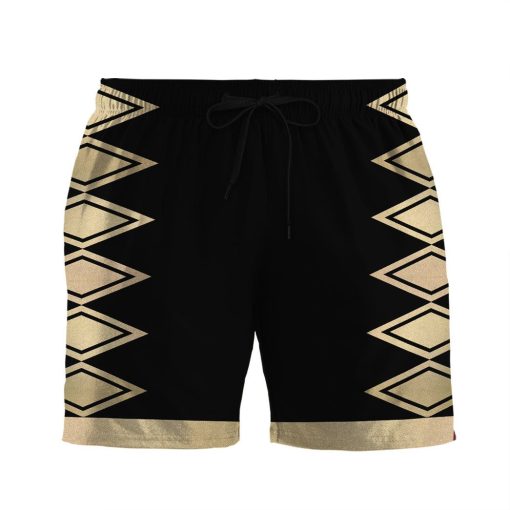 Gearhumans 3D Power Ranger Black Dino Thunder Shorts ZK28042114 Men Shorts S