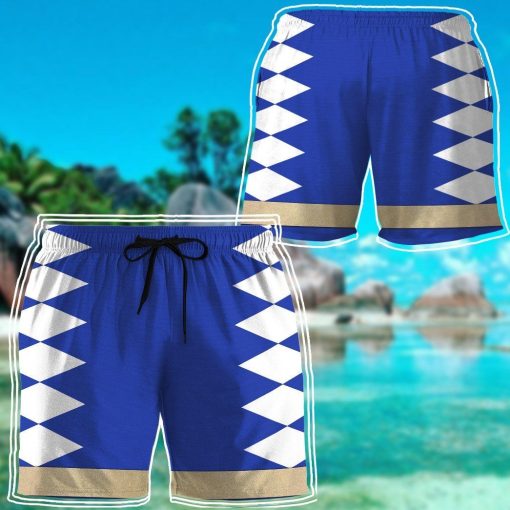 Gearhumans 3D Power Ranger Blue Dino Thunder Shorts ZK28042112 Men Shorts