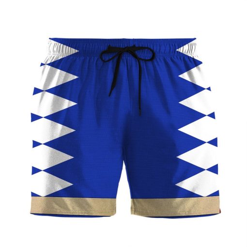 Gearhumans 3D Power Ranger Blue Dino Thunder Shorts ZK28042112 Men Shorts S