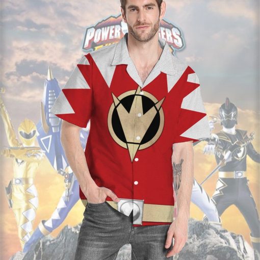 Gearhumans 3D Power Ranger Red Dino Thunder Hawaii Shirt ZK2804215 Hawai Shirt