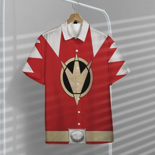 Gearhumans 3D Power Ranger Red Dino Thunder Hawaii Shirt ZK2804215 Hawai Shirt
