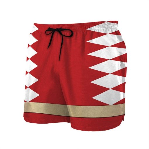 Gearhumans 3D Power Ranger Red Dino Thunder Shorts ZK28042111 Men Shorts