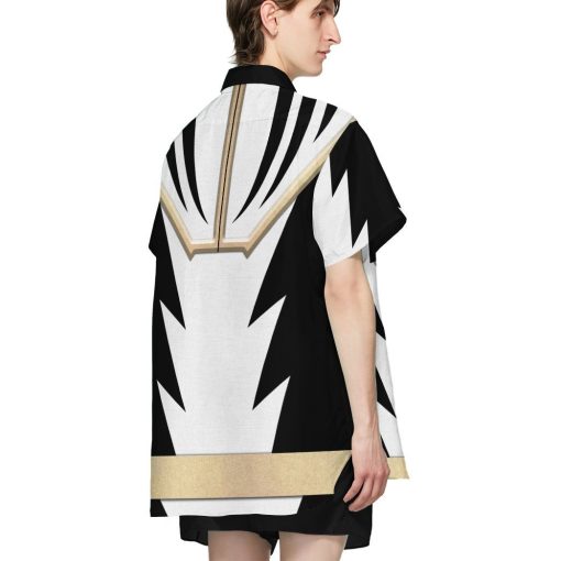 Gearhumans 3D Power Ranger White Dino Thunder Hawaii Shirt ZK2804219 Hawai Shirt