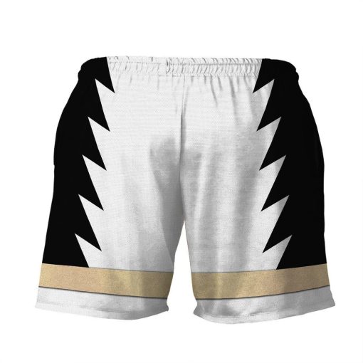 Gearhumans 3D Power Ranger White Dino Thunder Shorts ZK28042110 Men Shorts