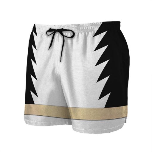 Gearhumans 3D Power Ranger White Dino Thunder Shorts ZK28042110 Men Shorts