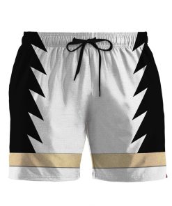 Gearhumans 3D Power Ranger White Dino Thunder Shorts ZK28042110 Men Shorts S 