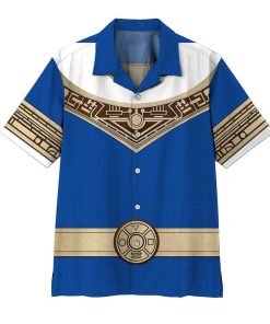Gearhumans 3D Power Ranger Zeo Blue Hawaii Shirt ZK2904215 Hawai Shirt Short Sleeve Shirt S 
