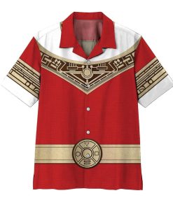 Gearhumans 3D Power Ranger Zeo Red Hawaii Shirt ZK2904212 Hawai Shirt Short Sleeve Shirt S 