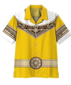 Gearhumans 3D Power Ranger Zeo Yellow Hawaii Shirt ZK2904214 Hawai Shirt Short Sleeve Shirt S