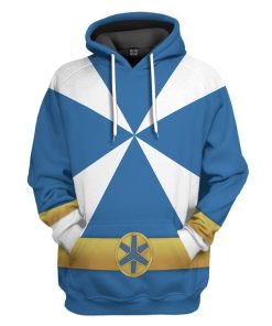 Gearhumans 3D Power Rangers Lightspeed Rescue Blue Ranger Custom Tshirt Hoodie Apparel GW05042 3D Apparel Hoodie S
