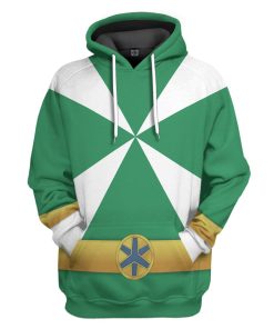 Gearhumans 3D Power Rangers Lightspeed Rescue Green Ranger Custom Tshirt Hoodie Apparel GW05043 3D Apparel Hoodie S