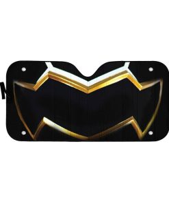 Gearhumans 3D Power Rangers Megaforce Black Ranger Helmet Custom Car Auto Sunshade GW2304216 Auto Sunshade 57''x27.5'' 