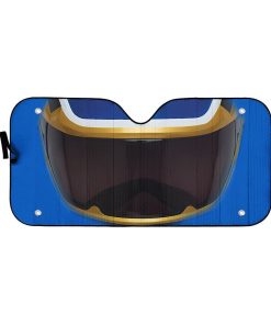 Gearhumans 3D Power Rangers Megaforce Blue Ranger Helmet Custom Car Auto Sunshade GW2304212 Auto Sunshade 57''x27.5'' 