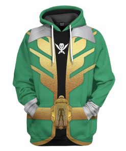 Gearhumans 3D Power Rangers Megaforce Green Ranger Custom Tshirt Hoodie Apparel GW05043 3D Apparel Hoodie S