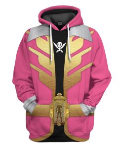 Gearhumans 3D Power Rangers Megaforce Pink Ranger Custom Tshirt Hoodie Apparel GW05042 3D Apparel Hoodie S