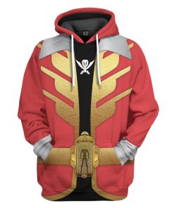 Gearhumans 3D Power Rangers Megaforce Red Ranger Custom Tshirt Hoodie Apparel GW05045 3D Apparel Hoodie S