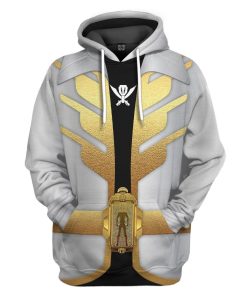 Gearhumans 3D Power Rangers Megaforce Silver Ranger Custom Tshirt Hoodie Apparel GW05041 3D Apparel Hoodie S