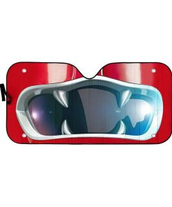 Gearhumans 3D Power Rangers Wild Force Red Ranger Custom Car Auto Sunshade GW040513 Auto Sunshade 57''x27.5'' 