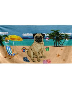 Gearhumans 3D Pug Dog Custom Beach Towel GW120517 Towel Towel 60''x30'' 