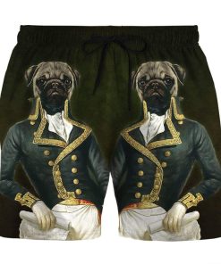 Gearhumans 3D Pug Dog Historical Portrait Custom Summer Beach Shorts Swim Trunks GV30064 Men Shorts Men Shorts S 